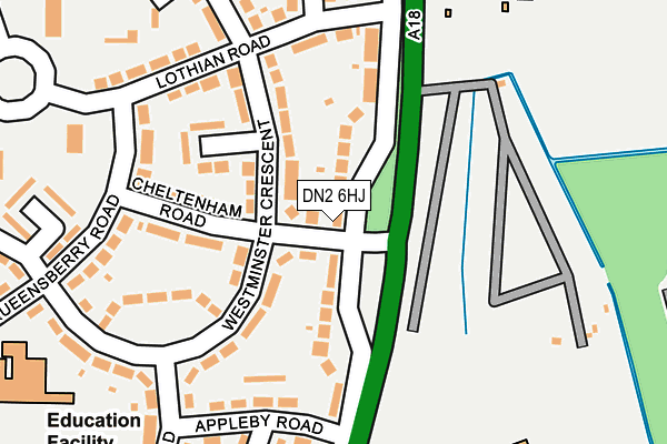 DN2 6HJ map - OS OpenMap – Local (Ordnance Survey)