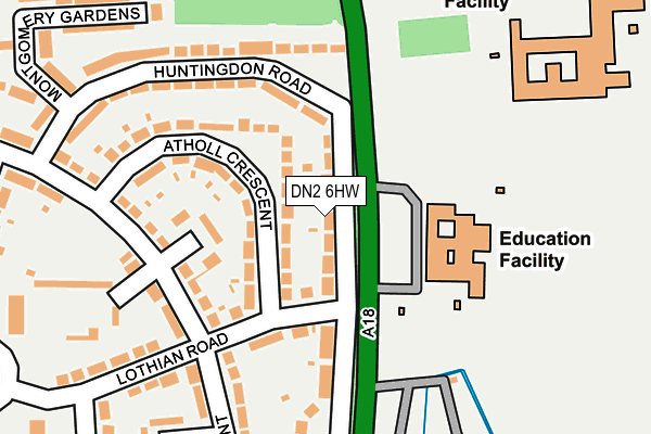 DN2 6HW map - OS OpenMap – Local (Ordnance Survey)