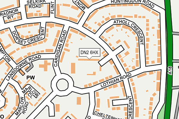 DN2 6HX map - OS OpenMap – Local (Ordnance Survey)