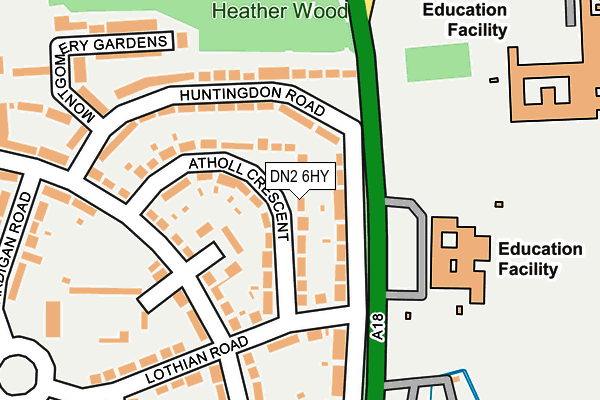 DN2 6HY map - OS OpenMap – Local (Ordnance Survey)