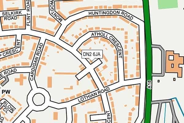 DN2 6JA map - OS OpenMap – Local (Ordnance Survey)