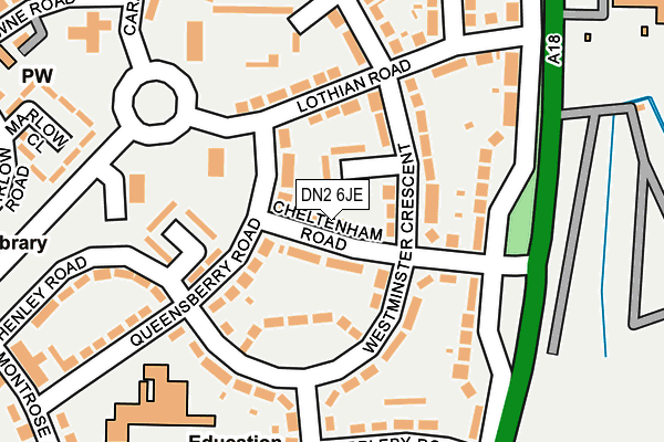 DN2 6JE map - OS OpenMap – Local (Ordnance Survey)
