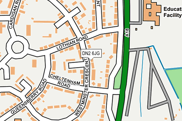 DN2 6JG map - OS OpenMap – Local (Ordnance Survey)