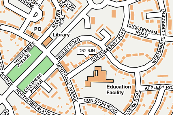 DN2 6JN map - OS OpenMap – Local (Ordnance Survey)