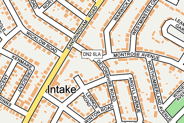 DN2 6LA map - OS OpenMap – Local (Ordnance Survey)