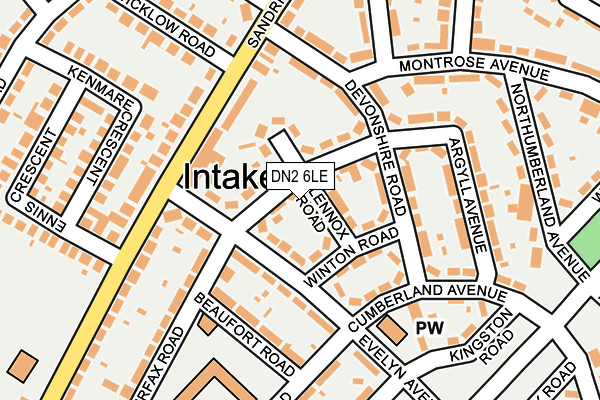 DN2 6LE map - OS OpenMap – Local (Ordnance Survey)