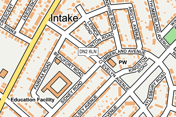 DN2 6LN map - OS OpenMap – Local (Ordnance Survey)