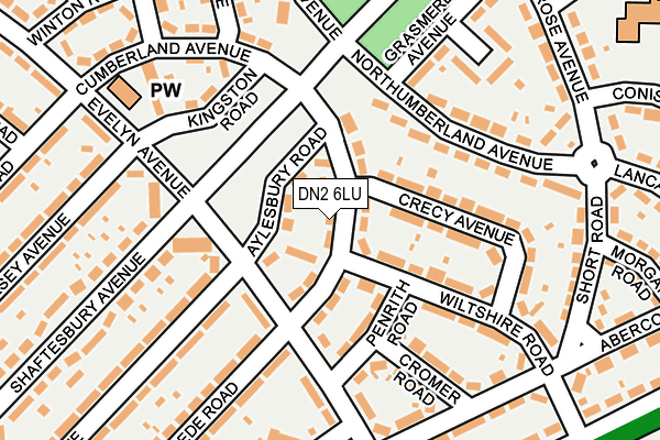 DN2 6LU map - OS OpenMap – Local (Ordnance Survey)