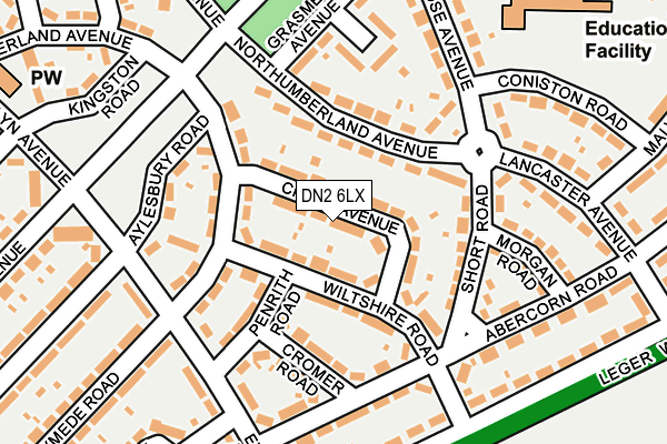 DN2 6LX map - OS OpenMap – Local (Ordnance Survey)