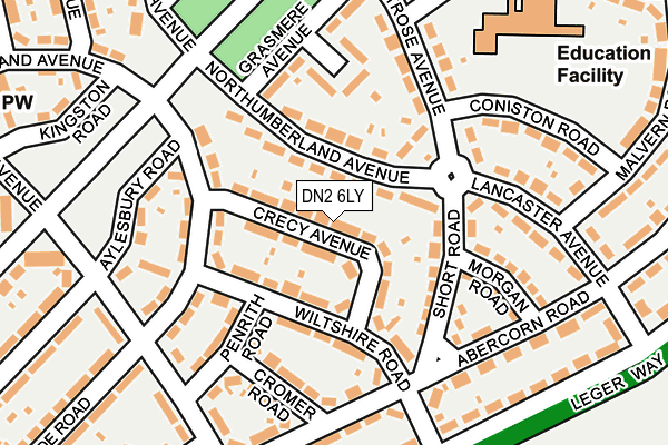 DN2 6LY map - OS OpenMap – Local (Ordnance Survey)