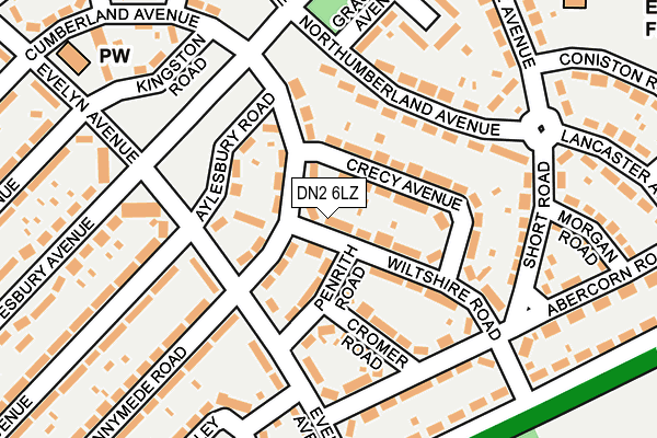 DN2 6LZ map - OS OpenMap – Local (Ordnance Survey)