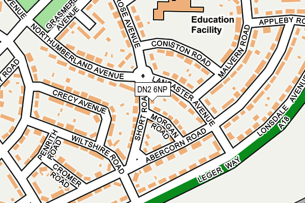 DN2 6NP map - OS OpenMap – Local (Ordnance Survey)