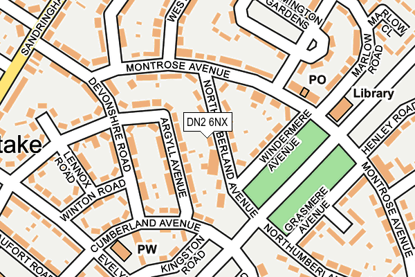 DN2 6NX map - OS OpenMap – Local (Ordnance Survey)
