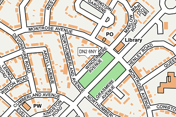 DN2 6NY map - OS OpenMap – Local (Ordnance Survey)