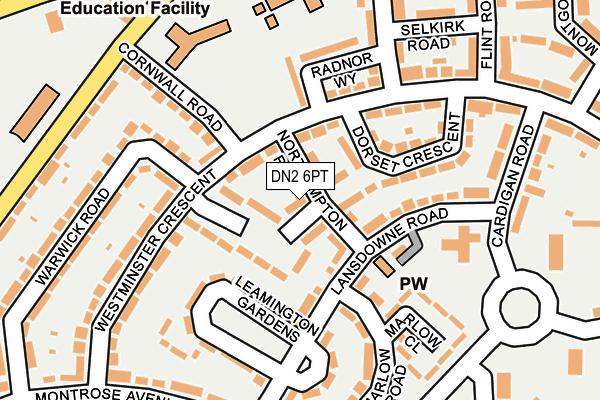 DN2 6PT map - OS OpenMap – Local (Ordnance Survey)