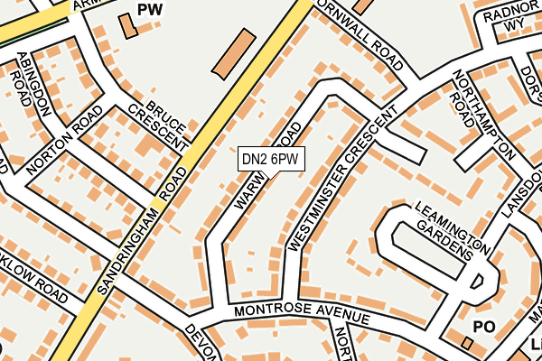 DN2 6PW map - OS OpenMap – Local (Ordnance Survey)