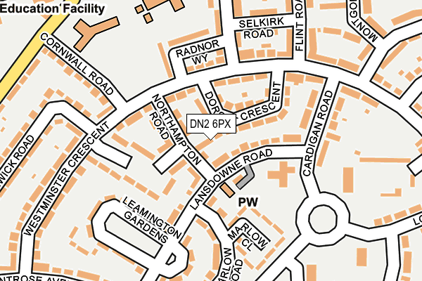 DN2 6PX map - OS OpenMap – Local (Ordnance Survey)
