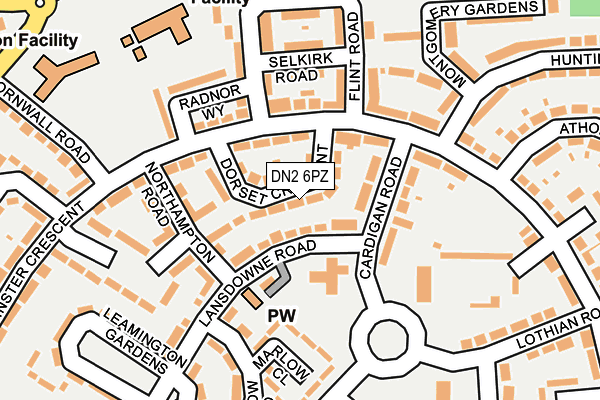DN2 6PZ map - OS OpenMap – Local (Ordnance Survey)