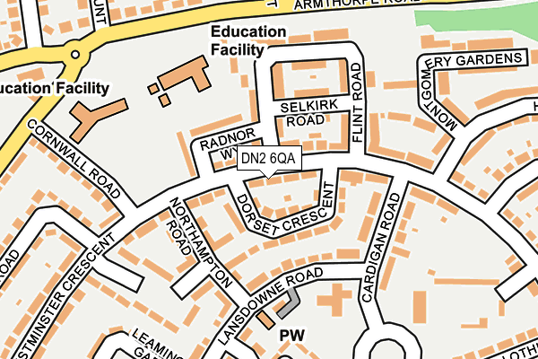 DN2 6QA map - OS OpenMap – Local (Ordnance Survey)