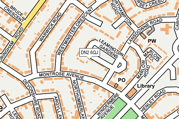 DN2 6QJ map - OS OpenMap – Local (Ordnance Survey)