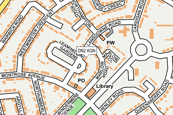 DN2 6QN map - OS OpenMap – Local (Ordnance Survey)