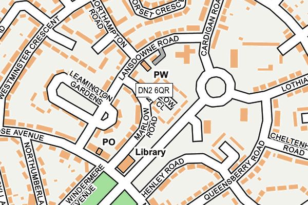 DN2 6QR map - OS OpenMap – Local (Ordnance Survey)