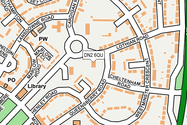 DN2 6QU map - OS OpenMap – Local (Ordnance Survey)