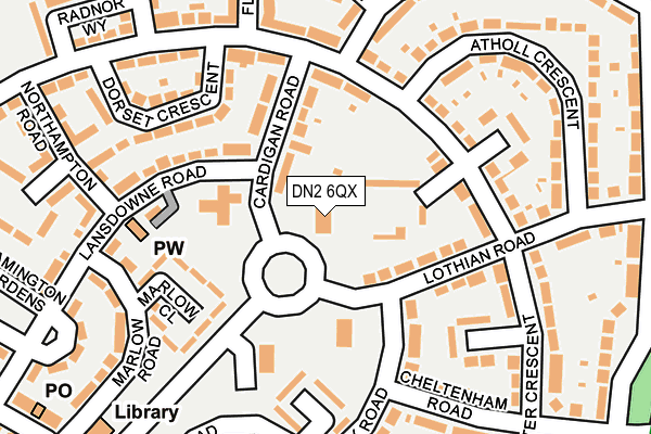DN2 6QX map - OS OpenMap – Local (Ordnance Survey)