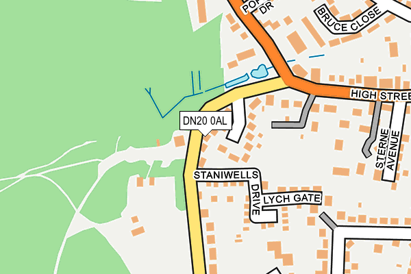 DN20 0AL map - OS OpenMap – Local (Ordnance Survey)