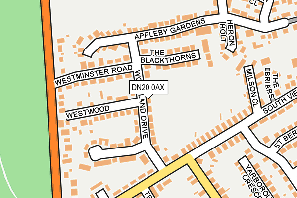 DN20 0AX map - OS OpenMap – Local (Ordnance Survey)