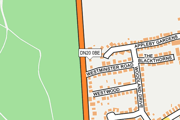 DN20 0BE map - OS OpenMap – Local (Ordnance Survey)