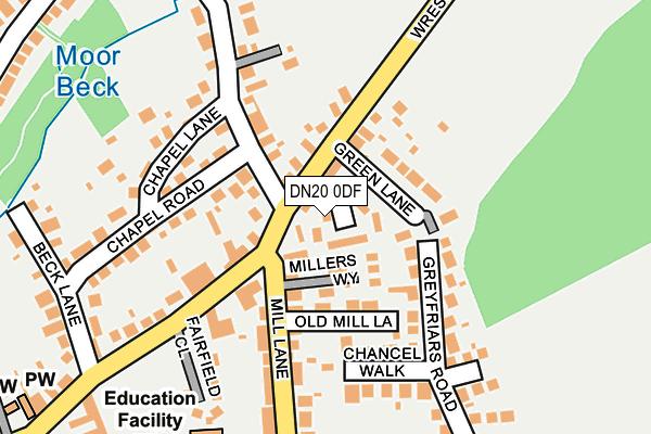 DN20 0DF map - OS OpenMap – Local (Ordnance Survey)