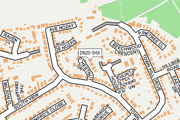 DN20 0HX map - OS OpenMap – Local (Ordnance Survey)