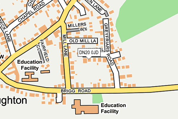 DN20 0JD map - OS OpenMap – Local (Ordnance Survey)