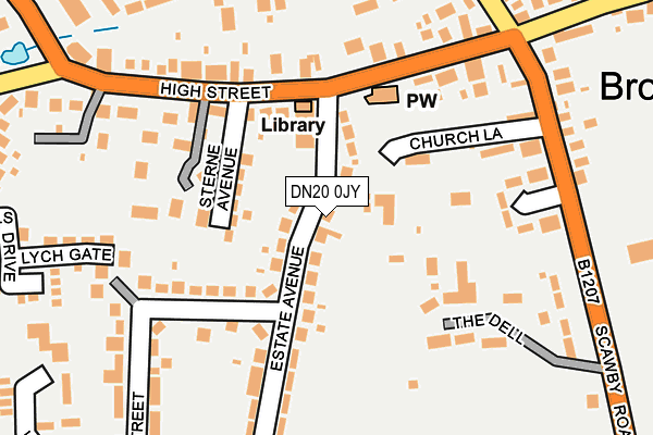 DN20 0JY map - OS OpenMap – Local (Ordnance Survey)