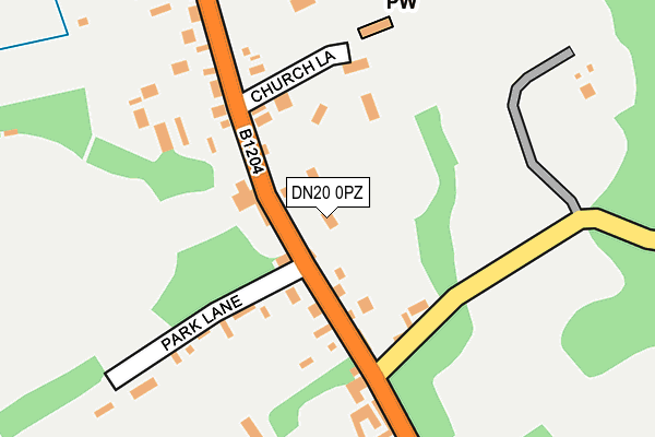 DN20 0PZ map - OS OpenMap – Local (Ordnance Survey)