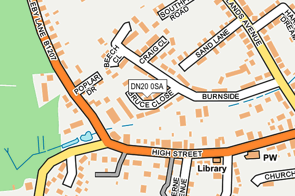 DN20 0SA map - OS OpenMap – Local (Ordnance Survey)