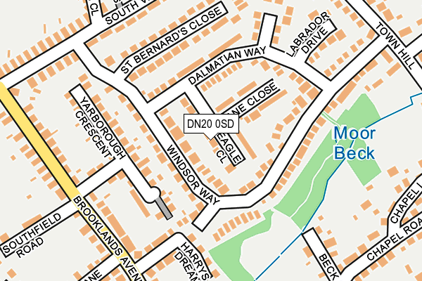 DN20 0SD map - OS OpenMap – Local (Ordnance Survey)