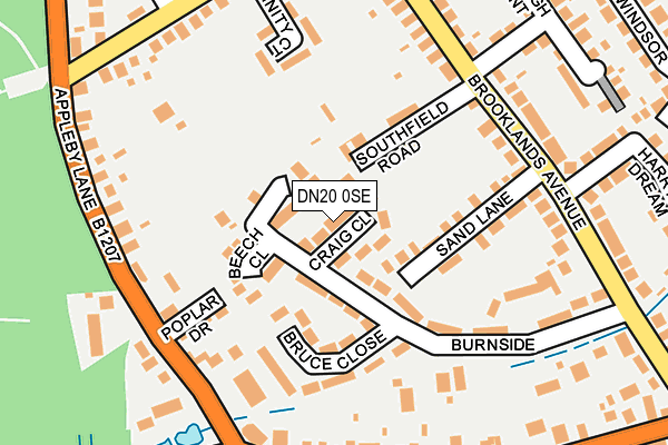 DN20 0SE map - OS OpenMap – Local (Ordnance Survey)