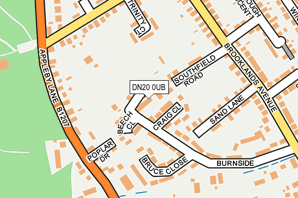 DN20 0UB map - OS OpenMap – Local (Ordnance Survey)