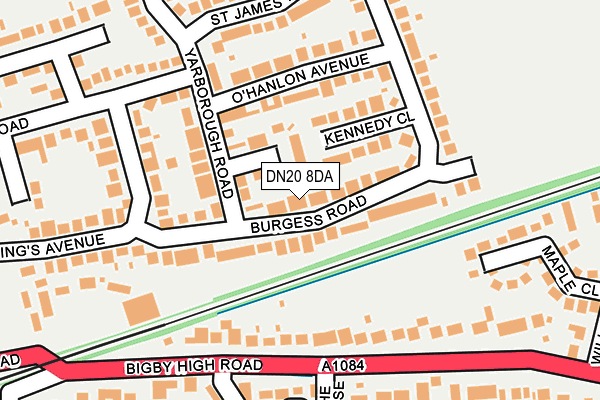 DN20 8DA map - OS OpenMap – Local (Ordnance Survey)