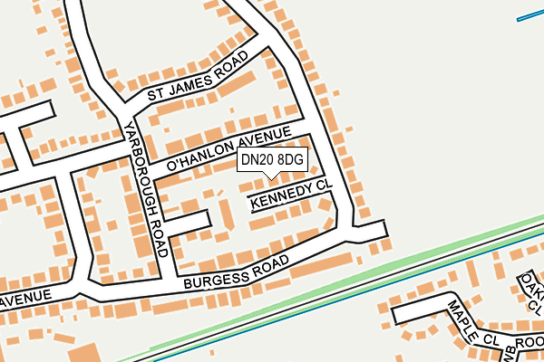 DN20 8DG map - OS OpenMap – Local (Ordnance Survey)