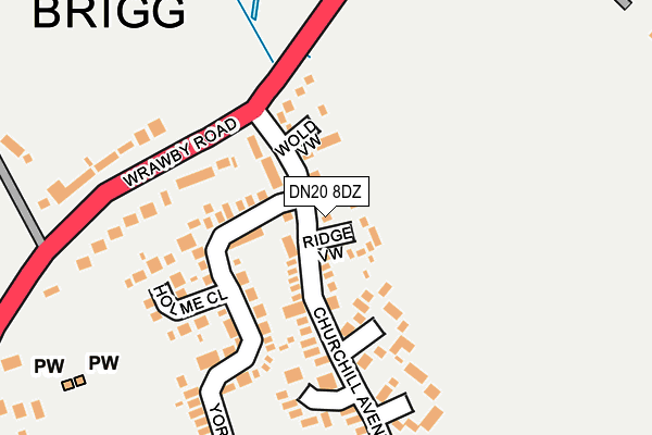DN20 8DZ map - OS OpenMap – Local (Ordnance Survey)