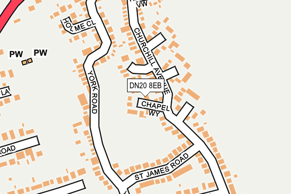 DN20 8EB map - OS OpenMap – Local (Ordnance Survey)