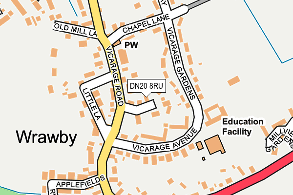 DN20 8RU map - OS OpenMap – Local (Ordnance Survey)