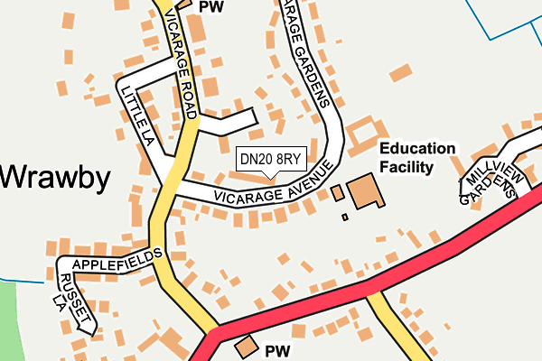 DN20 8RY map - OS OpenMap – Local (Ordnance Survey)