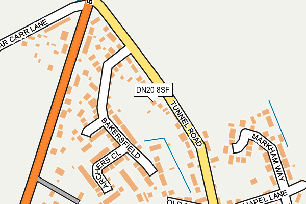 DN20 8SF map - OS OpenMap – Local (Ordnance Survey)