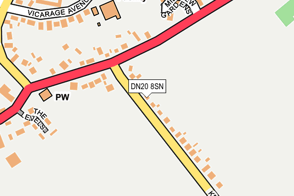 DN20 8SN map - OS OpenMap – Local (Ordnance Survey)