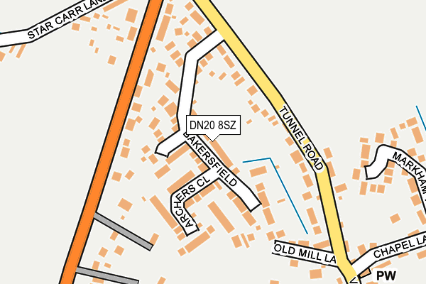DN20 8SZ map - OS OpenMap – Local (Ordnance Survey)