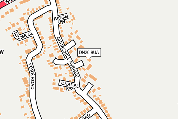 DN20 8UA map - OS OpenMap – Local (Ordnance Survey)
